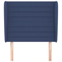 Hoofdbord met randen 83x23x118/128 cm stof blauw - thumbnail