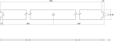 Intersteel Tussenrail 90cm tbv schuifdeursysteem - antiek Intersteel Tussenrail 90cm tbv schuifdeursysteem - antiek