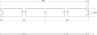 Intersteel Tussenrail 90cm tbv schuifdeursysteem - antiek - thumbnail