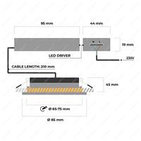 Set van 6 Venezia LED inbouwspots - 6 Watt 650 lumen - 2700K warm wit - Dimbaar - Rond - IP65 waterdicht - Zwart - Voor binnen, buiten en badkamer - thumbnail