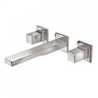 TRES Cuadro Exclusive inbouw wastafelkraan 3-gats geborsteld staal met 180 mm uitloop 00815301AC - thumbnail