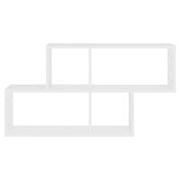 Wandschap 100x18x53 cm bewerkt hout wit - thumbnail