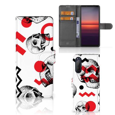 Telefoonhoesje met Naam Sony Xperia 5II Skull Red Telefoonhoesje met Naam Sony Xperia 5II Skull Red