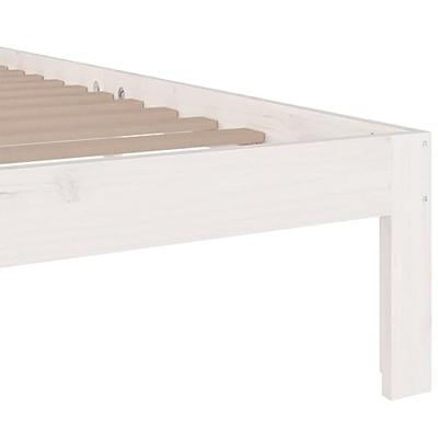 Bedframe massief hout wit 160x200 cm - thumbnail