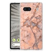 Google Pixel 7A | TPU | Siliconen hoesje | Marmer Oranje - thumbnail