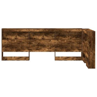 Opberghoofdbord met plank Gerookt eiken 90 cm Bewerkt hout