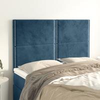Hoofdborden 4 st 80x5x78/88 cm fluweel donkerblauw - thumbnail
