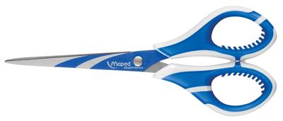 Maped schaar Zenoa fit, ft 17 cm, rechts, ronde punt, RVS, blauw, blister van 1 stuk
