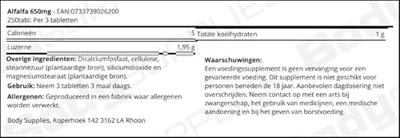 Alfalfa 650mg 250tabl