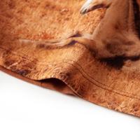 Kinderjurk met lange mouwen paardenprint 104 cognackleurig - thumbnail