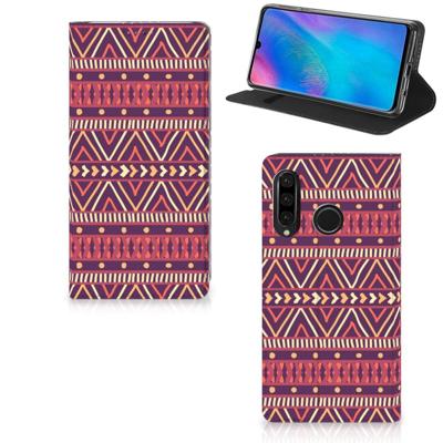 Huawei P30 Lite New Edition | Hoesje met Magneet | Aztec Paars