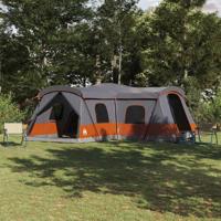 Tent met dak met opslag Grijs en Oranje 680 x 510 x 210 cm - thumbnail