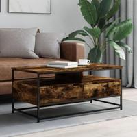 Salontafel 100x51x45 cm bewerkt hout gerookt eikenkleurig - thumbnail