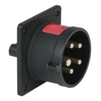 PCE CEE 16A 5-polige inbouw socket male zwart - thumbnail