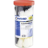 Conrad Components 545016 28530c209 Kabelbinder 200 mm 2.50 mm Zwart, Natuur 1000 stuk(s) - thumbnail