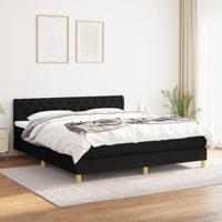 Boxspring met matras stof zwart 160x200 cm - thumbnail