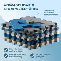 Puzzelmat 86 delig met getallen en letters Blauw - thumbnail