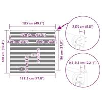 VidaXL Zebra rolgordijn 125x100 cm stofbreedte 120,9 cm zwart - thumbnail