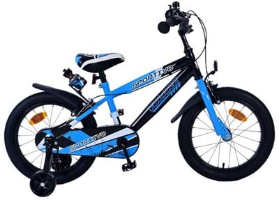 Volare sportivo kinderfiets - jongens - 16 inch - blauw zwart - twee handremmen