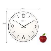 NeXtime NE-3157WI Wandklok Dia. 35 Cm, Bol Glas, Wit, 'Basic Dome' - thumbnail