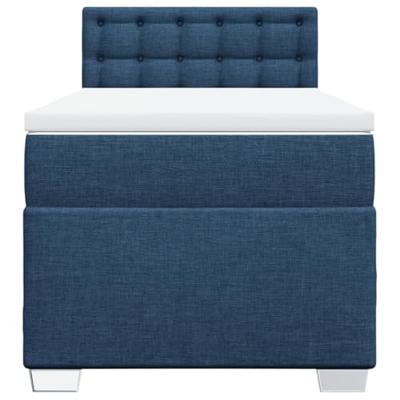 Boxspring met matras stof blauw 90x190 cm
