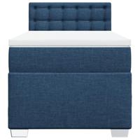 Boxspring met matras stof blauw 90x190 cm - thumbnail