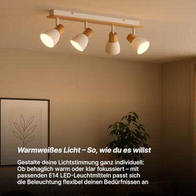 Brilliant PlafondlampDaintree 4-lichts wit met hout - 99867/75