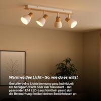 Brilliant PlafondlampDaintree 4-lichts wit met hout - 99867/75 - thumbnail