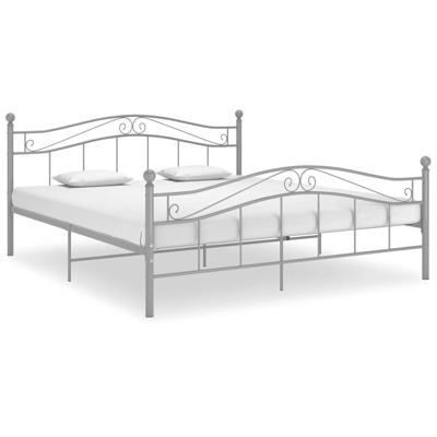Bedframe metaal grijs 200x200 cm