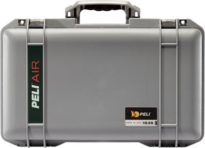 PELI 1535 Air Lichte beschermhoes met wielen voor camera-apparatuur, water- en stofdicht, 27 liter volume, zonder schuimrubberen inzetstuk, kleur: grijs