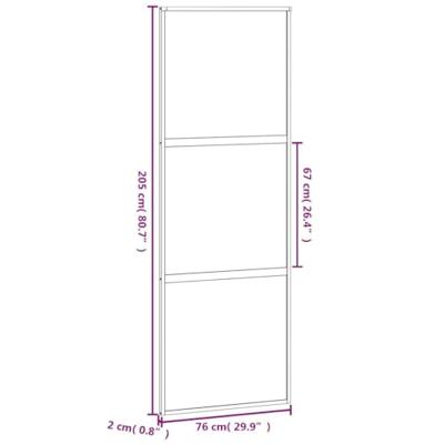 Schuifdeur 76x205 cm gehard glas en aluminium wit - thumbnail