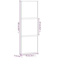 Schuifdeur 76x205 cm gehard glas en aluminium wit - thumbnail