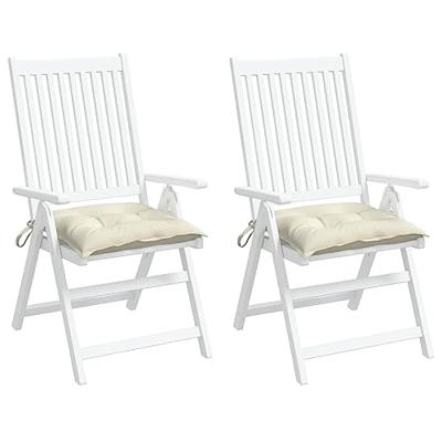 VidaXL Stoelkussens 2 st 40x40x7 cm stof crèmewit