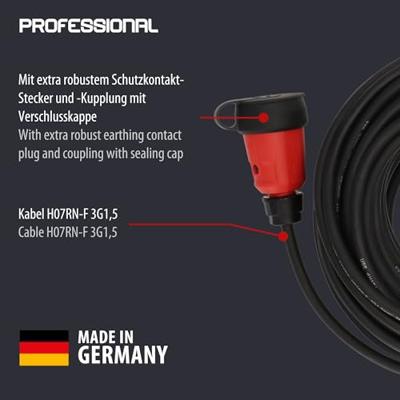 Brennenstuhl Professional verlengsnoer VN 2100 | IP44 | 25m | Zwart | H07RN-F 3G1,5 - 9161250110