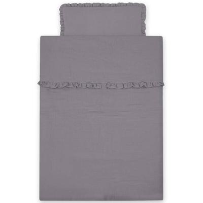 Mousseline Dekbedovertrek Ruffle Antraciet