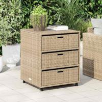 Tuinkast 55x59x69 cm poly rattan beige - thumbnail