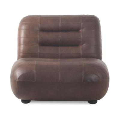 Dutchbone Fauteuil 'Wyatt' Wax Leder, kleur Chocolate