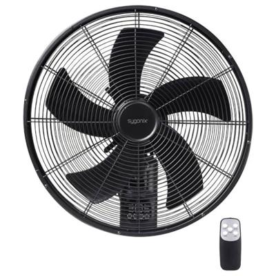 Sygonix SY-6661434 Wandventilator 50 W (Ø x h) 45 cm x 45.5 cm Zwart Met afstandsbediening, Oscillerend, Timer, Zwenkbaar