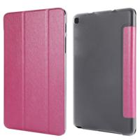 Zijde textuur horizontale Flip lederen draagtas met drie-opvouwbare houder voor Galaxy tab P200 (magenta) - thumbnail