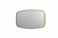 INK SP30 spiegel - 140x4x80cm contour in stalen kader incl indir LED - verwarming - color changing - dimbaar en schakelaar - geborsteld mat goud 8409772 - thumbnail