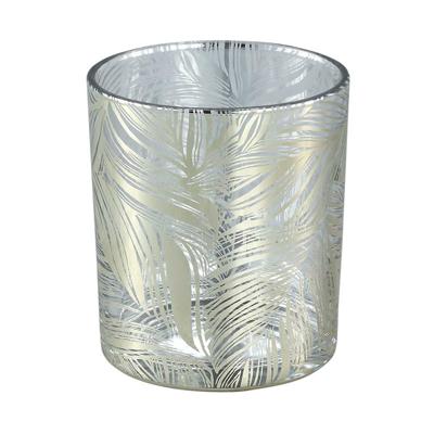 Marsh Clear glass tealight gold feather leave L Marsh Clear glass tealight gold feather leave L
