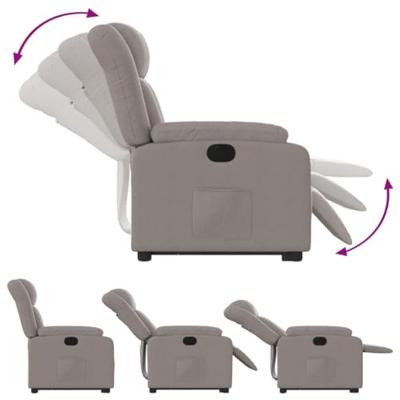 Sta-op-stoel elektrisch verstelbaar stof taupe Sta-op-stoel elektrisch verstelbaar stof taupe