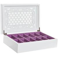 Doos-Juwelenkistje DKD Home Decor Horloges 29 x 20 x 9,5 cm Kristal Lila Wit Hout MDF - thumbnail