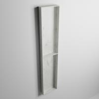 MONDIAZ EASY Nis 89,5x29,5cm in solid surface kleur Opalo. 2 vakken geschikt voor in- of opbouw - thumbnail