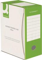 Q-CONNECT archiefdoos, A4, rug 15 cm, in karton van 400 g/m², wit-groen - thumbnail