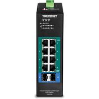 TRENDnet TI-PG102i 10-poorts DIN-Rail Switch Industrieel Gigabit beheerd PoE+ - thumbnail