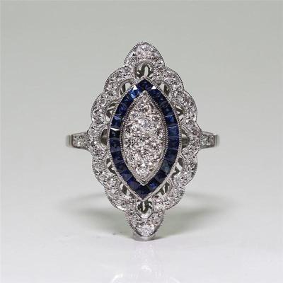 Vrouwen saffier Strass verlovingsring Ringmaat: 8