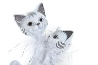 Decoratieve figuren DKD Home Decor 15 x 10 x 29 cm Wit Katten Romantiek - thumbnail