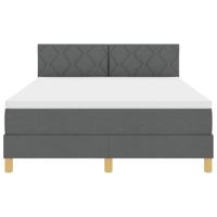 Boxspring Bed met Matras & LED Donkergrijs 140x200 cm Stof - thumbnail