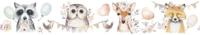 Noordwand Kids Walls Behangrand met bosdiertjes, slingers en ballonnen - 45888 - thumbnail